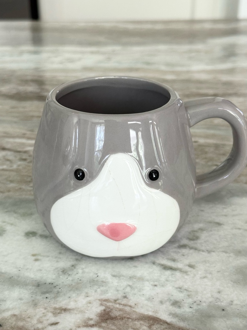 Bunny Ceramic Mug With Pink Nose, Floppy Ears and Tail